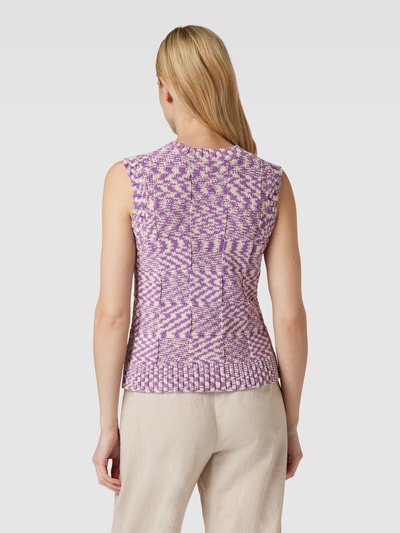 Jake*s Casual Strickshirt mit Rundhalsausschnitt Violett 5