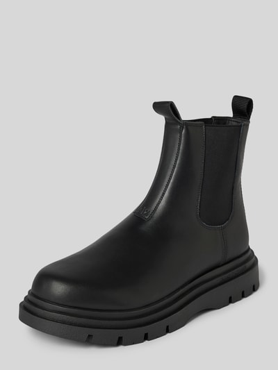 ARMANI EXCHANGE Boots aus Leder mit elastischen Einsätzen Modell 'Angry' Black 1