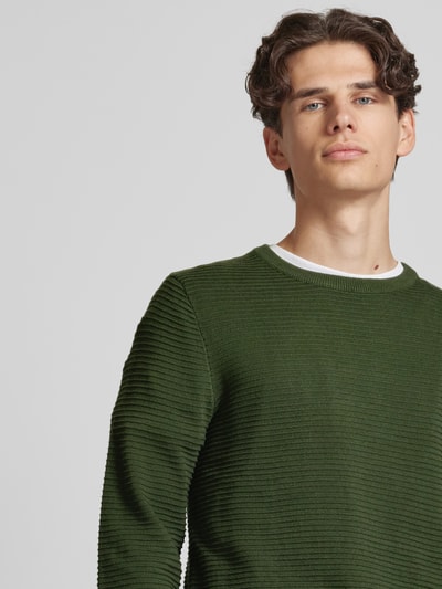 Jack & Jones Gebreide pullover met ronde hals, model 'OTTO' Donkergroen - 3