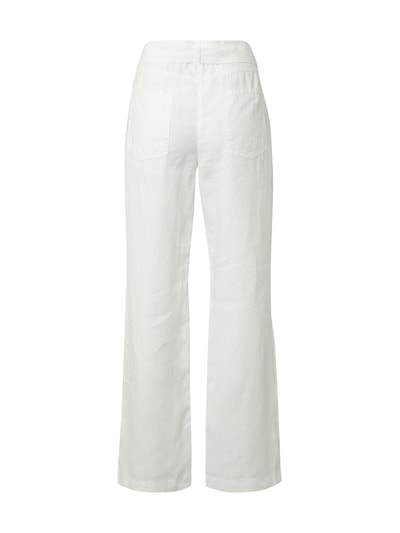 MAC Linnen broek met riem Wit - 4