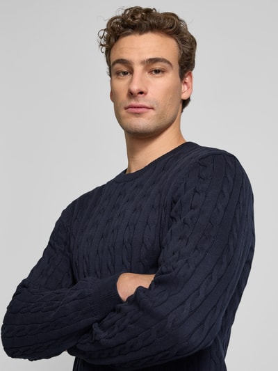 Christian Berg Men Strickpullover mit Rundhalsausschnitt Marine 3