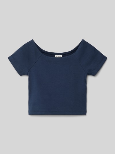s.Oliver RED LABEL Regular Fit T-Shirt aus Baumwoll-Mix Marine 1