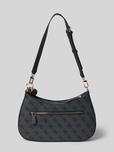 Produktfoto, Schultertasche mit Logo-Print von GUESS in Schwarz mit Logo-Detail, Reißverschluss, abnehmbarem Trageriemen, strukturierte Oberfläche, Maße 25x19x6 cm, Länge Schulterriemen 65 cm
