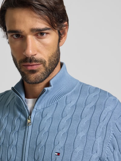 Tommy Hilfiger Regular fit gebreid jack van puur katoen Lichtblauw - 3