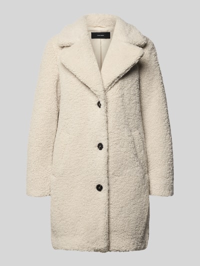VERO MODA Regular Fit Teddy-Mantel mit Umlegekragen Modell 'KYLIE' Offwhite 2