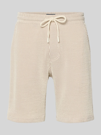 Produktfoto, Shorts mit elastischem Bund und Kordelzug von MCNEAL aus Baumwoll-Mix in Beige mit feiner Struktur, Loose-Fit, Bundweite 41 cm, Innenbeinlänge 23 cm, für Herren
