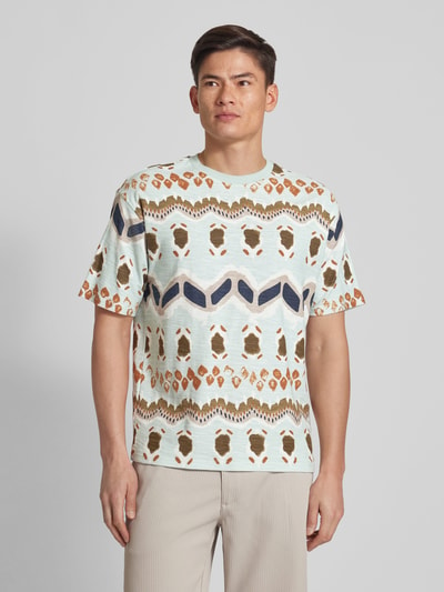 MCNEAL T-shirt met all-over print Lichtturquoise - 4