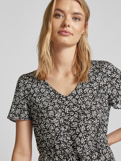 Vero Moda Mini-jurk van viscose met bloemenmotief, model 'EASY JOY' Zwart - 3