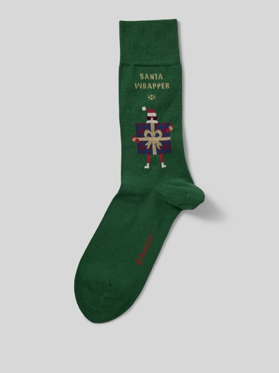 Burlington Socken mit Viskose-Anteil Modell 'X-MAS WRAPPER' Gruen 1