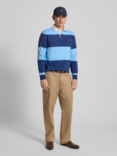 Polo Ralph Lauren Sweatshirt mit Polokragen und Label-Stitching Hellblau 1