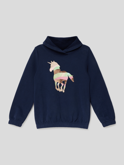 s.Oliver RED LABEL Hoodie mit Motiv-Print Marineblau 1
