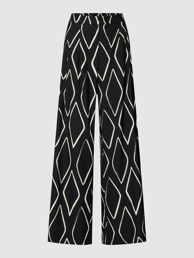 Esprit Spodnie materiałowe o luźnym kroju z mieszanki wiskozy ze wzorem na całej powierzchni Czarny 2