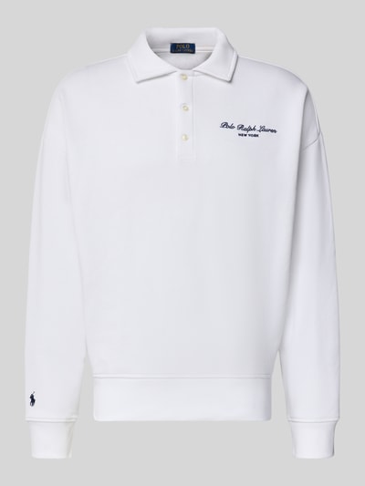 Produktfoto, wit Relaxed Fit sweatshirt uit katoenmix van Polo Ralph Lauren, fijn oppervlak, rechte zoom, Heren sweatshirt