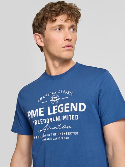 PME Legend T-Shirt mit Label-Print Blau 3