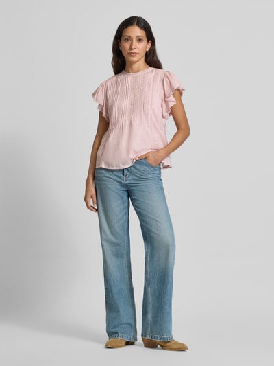 Scotch & Soda Regular Fit Bluse aus reiner Baumwolle mit Lochmuster Hellrosa 1