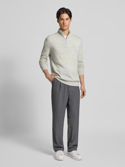 MCNEAL Strickpullover aus Lammwolle Mittelgrau Melange 1