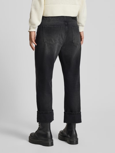 Goldgarn Jeansy o kroju straight fit z asymetrycznym pasem model ‘CROSSFIT’ Czarny 5