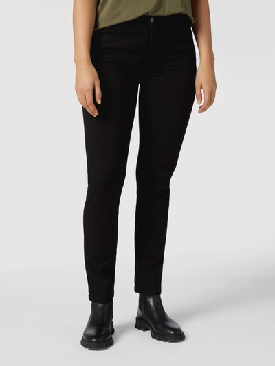 MAC Straight fit jeans met labelpatch, model 'Angela' Zwart - 4