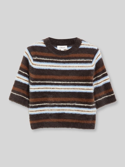 s.Oliver RED LABEL Spencer van zacht pluizig garen Lichtbruin - 2
