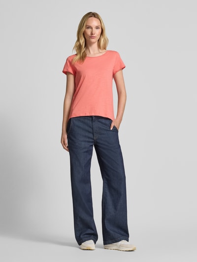 Tom Tailor Regular fit T-shirt van puur katoen Abrikoos - 1