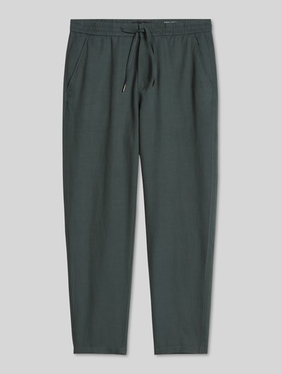 Marc O'Polo Relaxed Fit Hose aus Baumwolle-Leinen-Mix mit Tunnelzug Modell 'BELSBO' Oliv 2