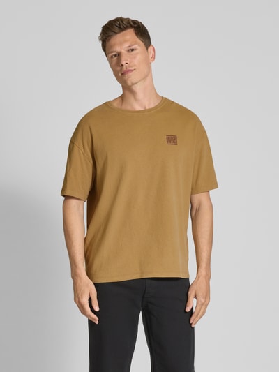 American Vintage T-shirt met labelprint Camel - 4