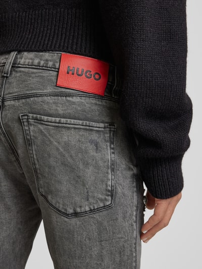 HUGO Skinny Fit Jeans im Destroyed-Look Modell 'HUGO 734' Hellgrau 3