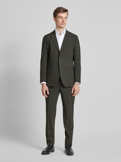 SELECTED HOMME Slim fit pantalon met fijn gestructureerd motief, model 'LIAM' Olijfgroen - 1