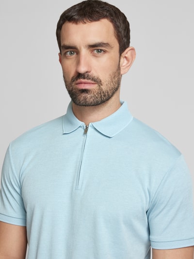 SELECTED HOMME Poloshirt mit kurzem Reißverschluss Sky 3