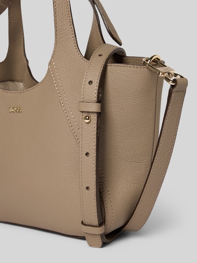 BOSS Torba na ramię z naturalnej skóry bydlęcej model ‘LENAH’ Szarobrązowy 3