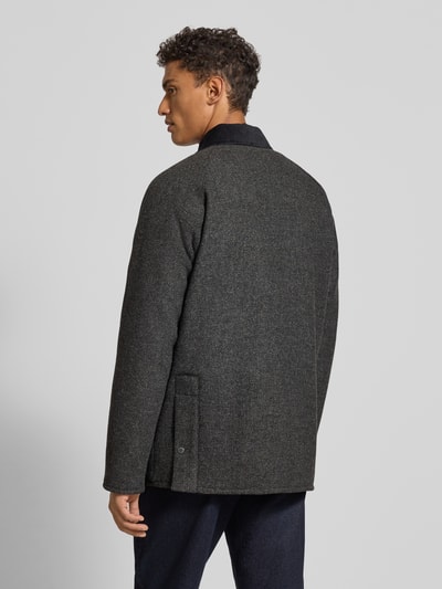 Barbour Regular fit wollen jack met corduroy, model 'BEDALE' Antraciet - 5