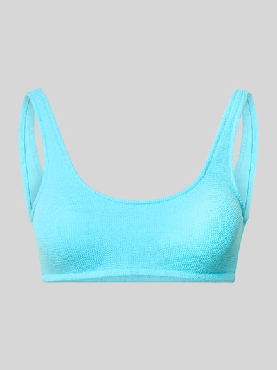 Produktfoto, Bikini-Oberteil mit Label-Detail Model 'JUSTIN' od Banana Moon, jasnoniebieski, dopasowany krój, mieszanka materiałów z dodatkiem streczu
