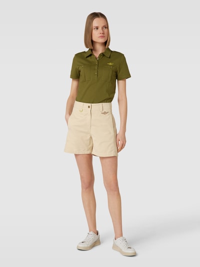 Aeronautica Militare Bermuda mit Label-Details Beige 1