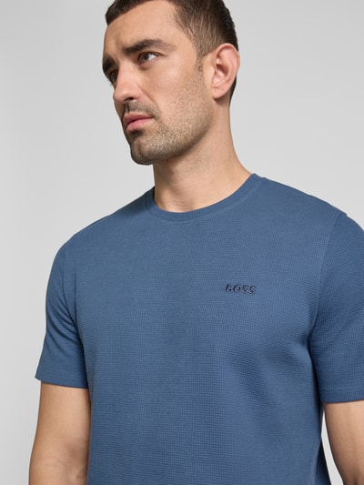 BOSS T-Shirt mit Label-Stitching Jeansblau 3