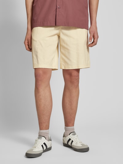 Blend Regular fit sweatshorts van linnenmix, model 'BAY' Zand - 4