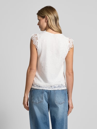 Pieces Regular fit top met kant, model 'COLLINE' Offwhite - 5