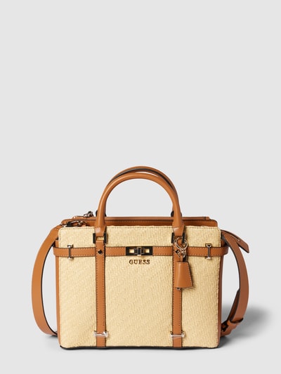 Guess Handtasche mit Strukturmuster Modell 'EMILEE LUXURY SATCHEL' Sand 2