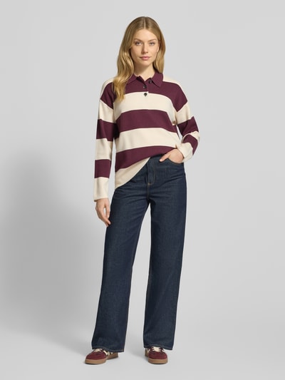 Vero Moda Regular fit gebreide pullover van viscosemix, model 'SABA' Bordeaux - 1