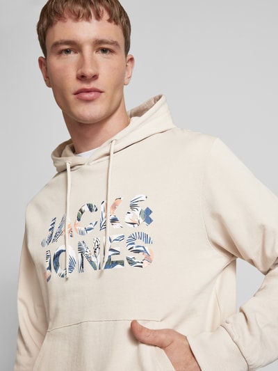 Jack & Jones Hoodie mit Label-Print Modell 'BRYAN' Offwhite 3