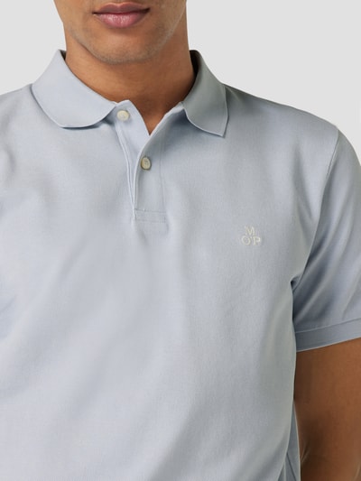 Marc O'Polo Poloshirt met labelstitching Lichtblauw - 3