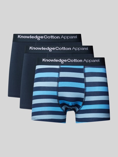 Knowledge Cotton Apparel Boxershort met elastische band in een set van 3 stuks Bleu - 1