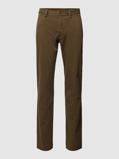 Polo Ralph Lauren Slim stretch fit broek met knoopsluiting, model 'BEDFORD' Olijfgroen - 2