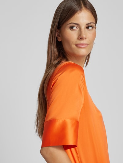 Herzensangelegenheit Blouseshirt met ronde hals van zijde Oranje - 3