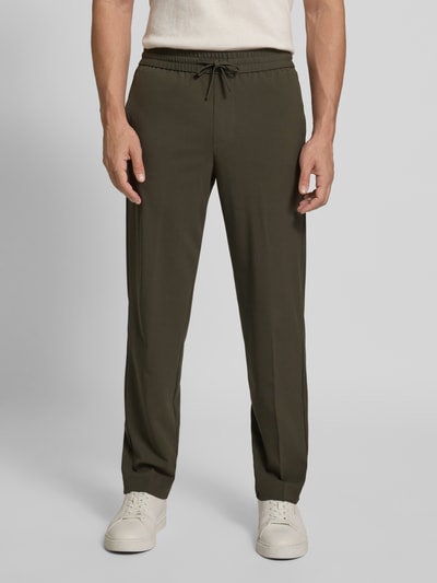 Lindbergh Stoffen broek met elastische band Donkergroen - 4