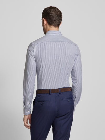 OLYMP No. Six Super slim fit zakelijk overhemd met stretch en streepmotief Marineblauw - 5