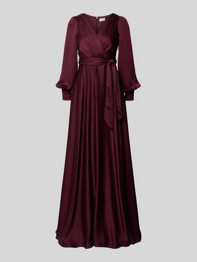 Jake*s Cocktail Avondjurk met V-hals Donkerrood - 2