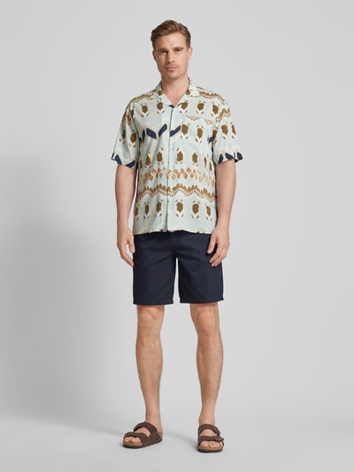 Scotch & Soda Bermuda in effen design, model 'STUART' Donkerblauw - 1