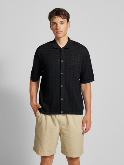 Jack & Jones Regular fit vrijetijdsoverhemd met broderie anglaise, model 'NOTO' Zwart - 4