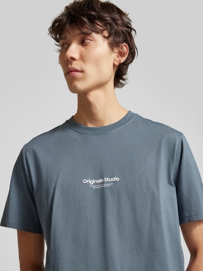 Jack & Jones T-Shirt mit Label-Print Modell 'VESTERBRO' Petrol 3