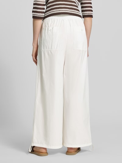Weekend Max Mara Regular Fit Weite Hose aus reiner Baumwolle Modell 'BELLICO' Weiss 5